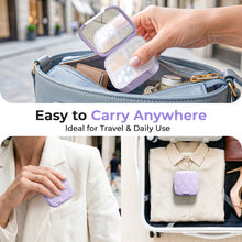 Load image into Gallery viewer, Daviky Small Pill Organizer for Purse, Travel Pill Box with Built-in Mirror, 4 Compartments Cute Pill Case for Daily Medication and Vitamins, Unique Open Design, Portable Medicine Organizer for Women
