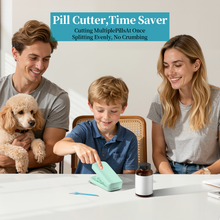 Load image into Gallery viewer, Daviky Pill Cutter Splitter for Small &amp; Tiny Pills, Dual Safety Blades, Adjustable Centering Slot, Precise 1/2 1/3 1/4 Tablet Cutter, Built-in Storage, Portable &amp; Senior-Friendly
