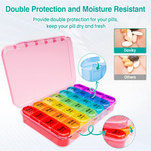 Load image into Gallery viewer, Daviky Weekly Pill Organizer, 7 Day Pill Organizer 4 Times a Day, Daily Pill Box 7 Day, Large Travel Pill Box with Removable Pill Case to Hold Vitamin, Supplement and Medication (Pink)
