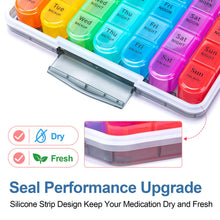Load image into Gallery viewer, Daviky Weekly Pill Organizer 4 Times a Day, Moisture-Proof Pill Box 7 Day, Daily Pill Case Medicine Organizer Box Easy to Carry, Travel Pill Organizer with 28 Compartments to Hold Vitamins &amp; Meds
