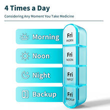 Load image into Gallery viewer, Daviky Weekly Pill Organizer 4 Times a Day, Pill Box 7 Day, Medicine Organizer Portable for Travel with Removable Individual Pill Case Pill Container to Hold Daily Vitamin, Supplement and Medication
