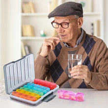 Load image into Gallery viewer, Daviky Weekly Pill Organizer 4 Times a Day, Moisture-Proof Pill Box 7 Day, Daily Pill Case Medicine Organizer Box Easy to Carry, Travel Pill Organizer with 28 Compartments to Hold Vitamins &amp; Meds
