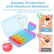 Load image into Gallery viewer, Daviky Pill Organizer Travel, Weekly Pill Organizer 3 Times a Day, Pill Box 7 Day, Pill Cases Organizers 7 Day, Daily Pill Box Organizer, Medicine Organizer to Hold Vitamins and Medication (Blue)
