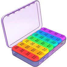 Load image into Gallery viewer, Daviky Weekly Pill Organizer 4 Times a Day, Large 7 Day Pill Box Portable for Travel, Medicine Organizer Box with Removable Individual Pill Containers to Hold Vitamins, Supplements and Medication
