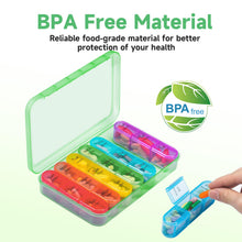 Load image into Gallery viewer, Daviky Weekly Pill Organizer 3 Times a Day, Pill Organizer 3 Times a Day, Large 7 Day Box with Separate Container, Pill Cases Organizers 7 Day, Daily Medicine Organizer to Hold Vitamins (Green)
