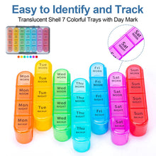 Load image into Gallery viewer, Daviky Weekly Pill Organizer 4 Times a Day, Moisture-Proof Pill Box 7 Day, Daily Pill Case Medicine Organizer Box Easy to Carry, Travel Pill Organizer with 28 Compartments to Hold Vitamins &amp; Meds
