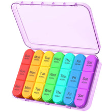 Load image into Gallery viewer, Daviky Weekly Pill Organizer 3 Times a Day, Travel Pill Organizer 3X a Day, Pill Box 7 Day, Daily Pill Box Organizer, Pill Cases Organizers 7 Day, Medicine Organizer to Hold Vitamins and Medication
