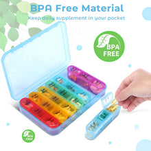 Load image into Gallery viewer, Daviky Pill Organizer Travel, Weekly Pill Organizer 3 Times a Day, Pill Box 7 Day, Pill Cases Organizers 7 Day, Daily Pill Box Organizer, Medicine Organizer to Hold Vitamins and Medication (Blue)
