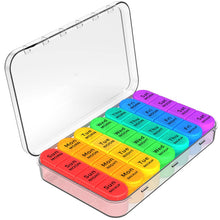 Load image into Gallery viewer, Daviky Weekly Pill Organizer 4 Times a Day, Pill Box 7 Day, Medicine Organizer Portable for Travel with Removable Individual Pill Case Pill Container to Hold Daily Vitamin, Supplement and Medication

