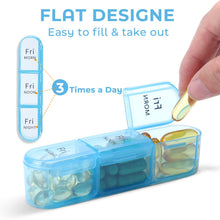 Load image into Gallery viewer, Daviky Pill Organizer Travel, Weekly Pill Organizer 3 Times a Day, Pill Box 7 Day, Pill Cases Organizers 7 Day, Daily Pill Box Organizer, Medicine Organizer to Hold Vitamins and Medication (Blue)
