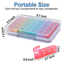 Load image into Gallery viewer, Daviky Weekly Pill Organizer 4 Times a Day, Moisture-Proof Pill Box 7 Day, Daily Pill Case Medicine Organizer Box Easy to Carry, Travel Pill Organizer with 28 Compartments to Hold Vitamins &amp; Meds
