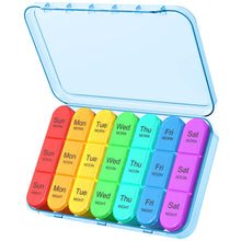Load image into Gallery viewer, Daviky Pill Organizer Travel, Weekly Pill Organizer 3 Times a Day, Pill Box 7 Day, Pill Cases Organizers 7 Day, Daily Pill Box Organizer, Medicine Organizer to Hold Vitamins and Medication (Blue)
