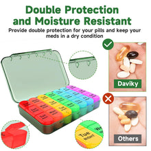 Load image into Gallery viewer, Daviky Weekly Pill Organizer 3 Times a Day, Pill Box 3 Times a Day, Daviky Travel Pill Box 7 Day with Large Pill Containers, Pill Cases Organizers 7 Day, Daily Medicine Organizer to Hold Medication
