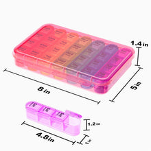 Load image into Gallery viewer, Daviky Weekly Pill Organizer, 7 Day Pill Organizer 4 Times a Day, Daily Pill Box 7 Day, Large Travel Pill Box with Removable Pill Case to Hold Vitamin, Supplement and Medication (Pink)
