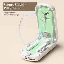 Load image into Gallery viewer, Daviky Pill Cutter Splitter for Small &amp; Tiny Pills, Dual Safety Blades, Adjustable Centering Slot, Precise 1/2 1/3 1/4 Tablet Cutter, Built-in Storage, Portable &amp; Senior-Friendly
