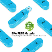 Load image into Gallery viewer, Daviky Monthly Pill Organizer 2 Times a Day, 30 Day Pill Box AM PM with Separate Container, One Month Medicine Case Twice a Day to Hold Vitamins, Supplements and Medication (Blue)
