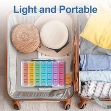 Load image into Gallery viewer, Daviky Weekly Pill Organizer 4 Times a Day, Moisture-Proof Pill Box 7 Day, Daily Pill Case Medicine Organizer Box Easy to Carry, Travel Pill Organizer with 28 Compartments to Hold Vitamins &amp; Meds
