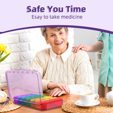 Load image into Gallery viewer, Daviky Weekly Pill Organizer 4 Times a Day, Large 7 Day Pill Box Portable for Travel, Medicine Organizer Box with Removable Individual Pill Containers to Hold Vitamins, Supplements and Medication.
