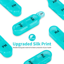 Load image into Gallery viewer, Daviky Monthly Pill Organizer 2 Times a Day, 30 Day Pill Box AM PM with Separate Container, One Month Medicine Case Twice a Day to Hold Vitamins, Supplements and Medication (Cyan)
