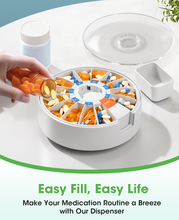 Load image into Gallery viewer, Daviky Pill Dispenser Daily, Large Pill Organizer with Wall-Mounted or Standing Use, 14 Days Pill Box, Push Button Design, Weekly Pill Organizer for Vitamin, Medicine.Supplement, Fish Oil
