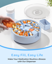 Load image into Gallery viewer, Daviky Pill Dispenser Daily, Large Pill Organizer with Wall-Mounted or Standing Use, 14 Days Pill Container, Push Button Design, Weekly Pill Box for Vitamin, Medicine,Supplement, Fish Oil(Gray)
