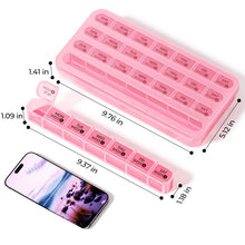 Load image into Gallery viewer, Daviky Monthly Pill Organizer 28 Day, 4 Week Pill Box with Removable Weekly Trays, Large BPA-Free Pill Organizer for Vitamins, Supplements and Medication, Travel Pill Case with Storage Box, Pink
