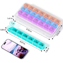 Load image into Gallery viewer, Daviky Monthly Pill Organizer 28 Day, 4 Week Pill Box with Removable Weekly Trays, Large BPA-Free Pill Organizer for Vitamins, Supplements and Medication, Travel Pill Case with Storage Box, White
