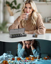 Load image into Gallery viewer, Daviky Weekly Pill Organizer 2 Times a Day, 7-Day AM PM Medicine Case, Travel-Friendly Pill Box for Fish Oils, Vitamins &amp; Supplements
