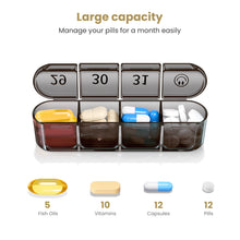 Load image into Gallery viewer, Daviky Monthly Pill Organizer 1 Time a Day, 30 Day Pill Box, Single-Hand Easy Open Pill Case for Travel, Daily Vitamins &amp; Supplements for Seniors
