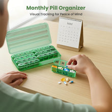 Load image into Gallery viewer, Daviky Monthly Pill Organizer 1 Time a Day, 30 Day Pill Box, Single-Hand Easy Open Pill Case for Travel, Daily Vitamins &amp; Supplements for Seniors
