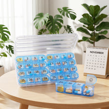 Load image into Gallery viewer, Daviky Monthly Pill Organizer 1 Time a Day, 30 Day Pill Box, Single-Hand Easy Open Pill Case for Travel, Daily Vitamins &amp; Supplements for Seniors
