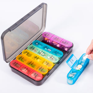 Daviky Pill Organizer 3 Times a Day, Weekly Pill Organizer 3 Times a Day, Pill Box 7 Day, Pill Cases Organizers 7 Day, Daily Pill Box Organizer, Medicine Organizer to Hold Vitamins and Medication